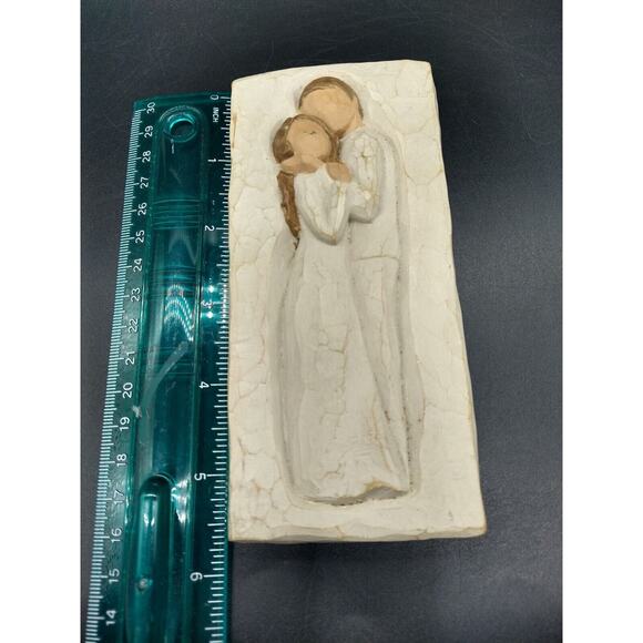 VTG Willow Tree Susan Lordi In Love's Embrace Couple Ceramic Wall Plaque 5.75" - Picture 4 of 5